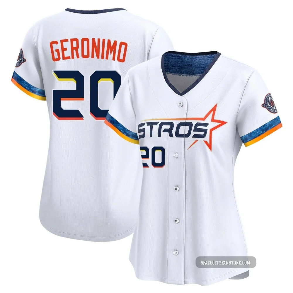 Women's Cesar Geronimo Houston Astros ＃20 White Limited - 2025 City Connect Jersey