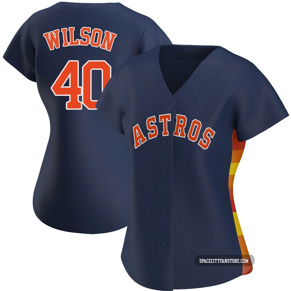 Women's Don Wilson Houston Astros ＃40 Navy Replica - Alternate Jersey