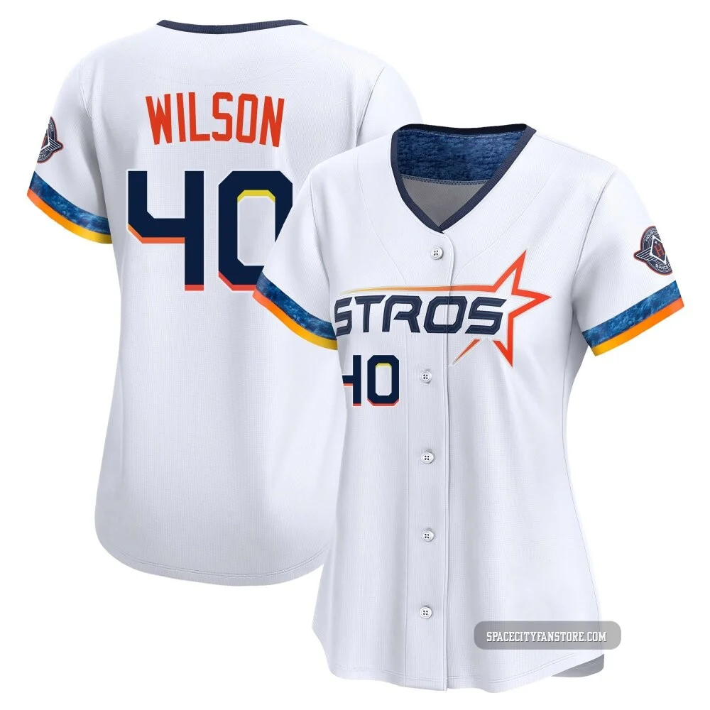 Women's Don Wilson Houston Astros ＃40 White Limited - 2025 City Connect Jersey