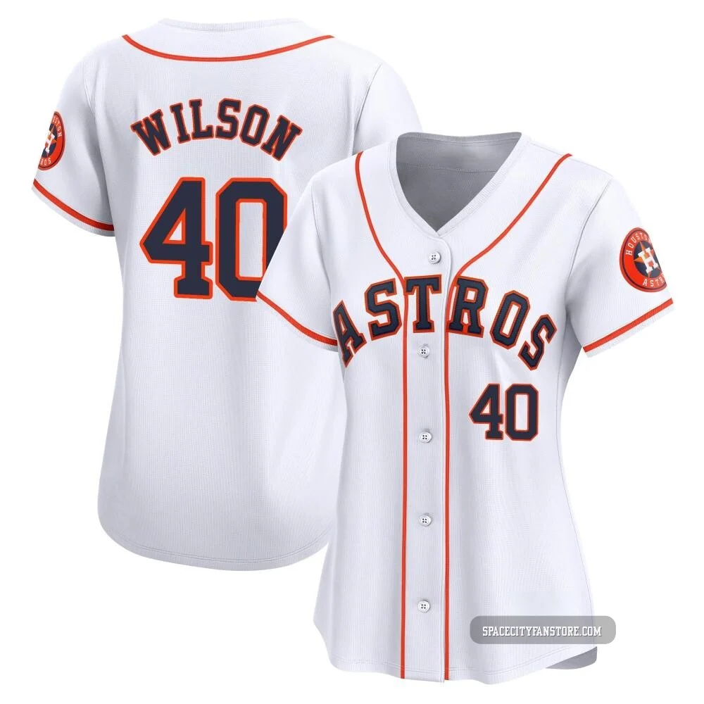 Women's Don Wilson Houston Astros ＃40 White Limited - Home Jersey