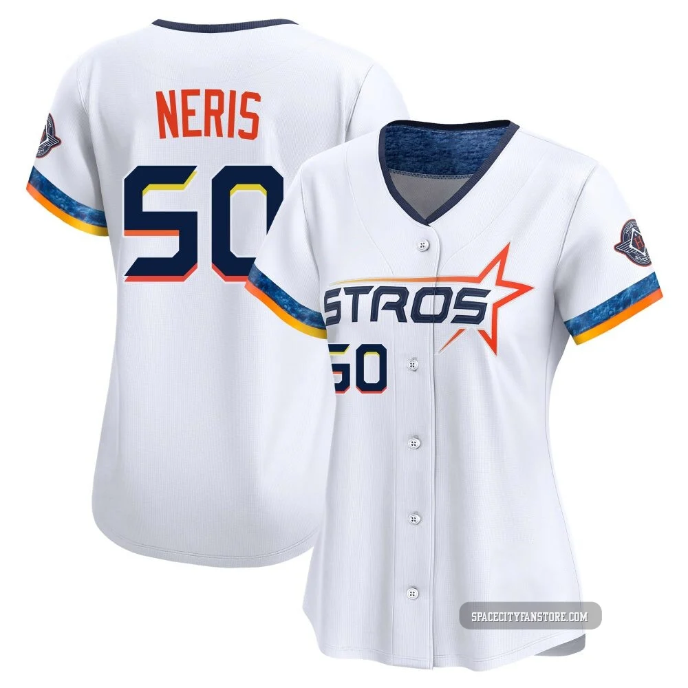 Women's Hector Neris Houston Astros ＃50 White Limited - 2025 City Connect Jersey