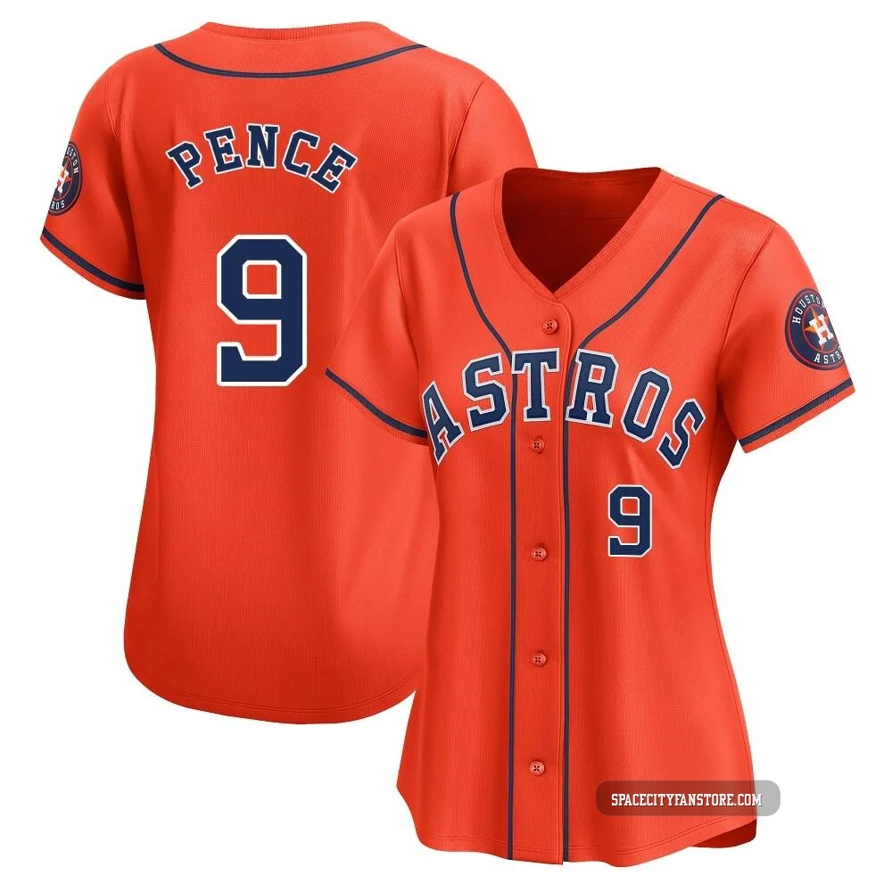 Women's Hunter Pence Houston Astros ＃9 Orange Limited - Alternate Jersey