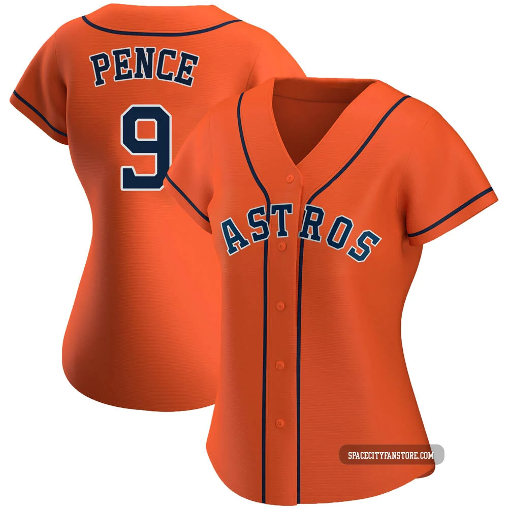 Women's Hunter Pence Houston Astros ＃9 Orange Replica - Alternate Jersey