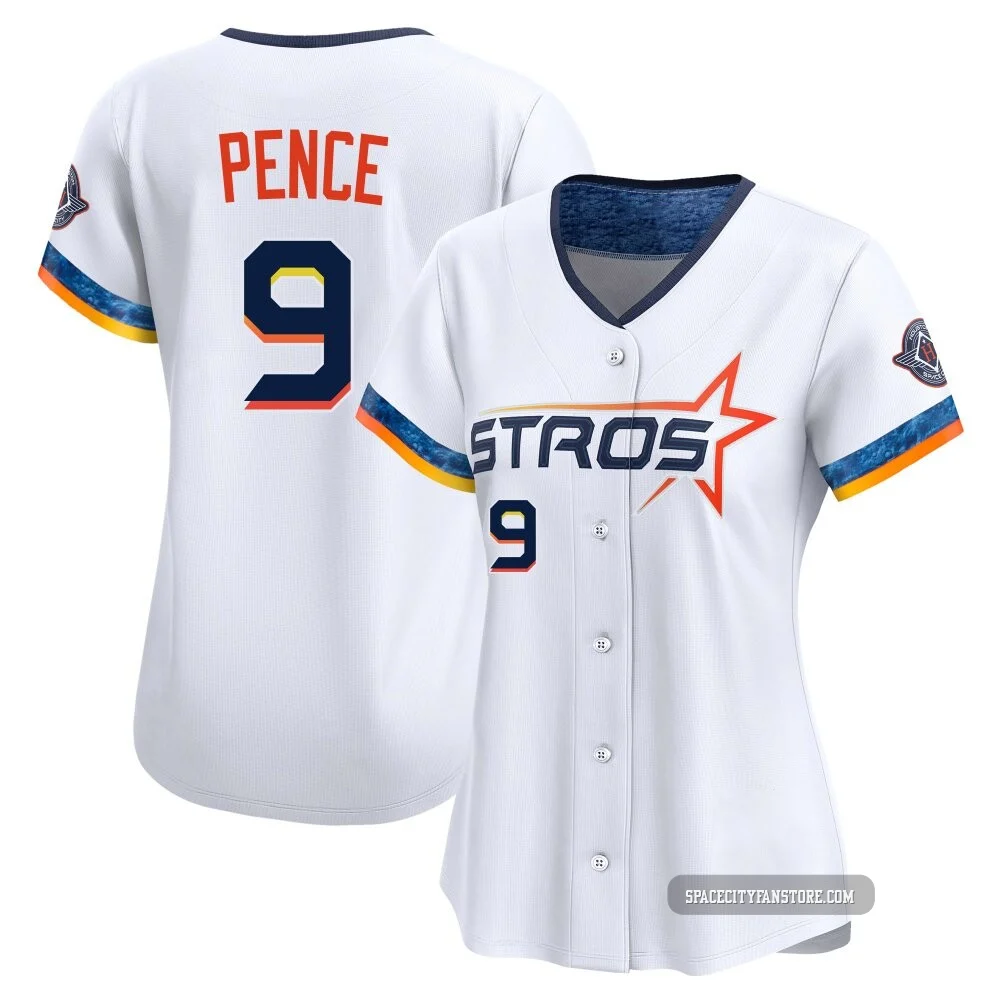 Women's Hunter Pence Houston Astros ＃9 White Limited - 2025 City Connect Jersey
