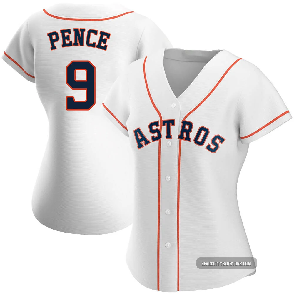 Women's Hunter Pence Houston Astros ＃9 White Replica - Home Jersey