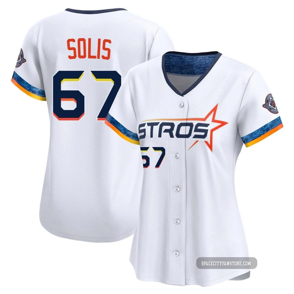 Women's Jairo Solis Houston Astros ＃67 White Limited - 2025 City Connect Jersey