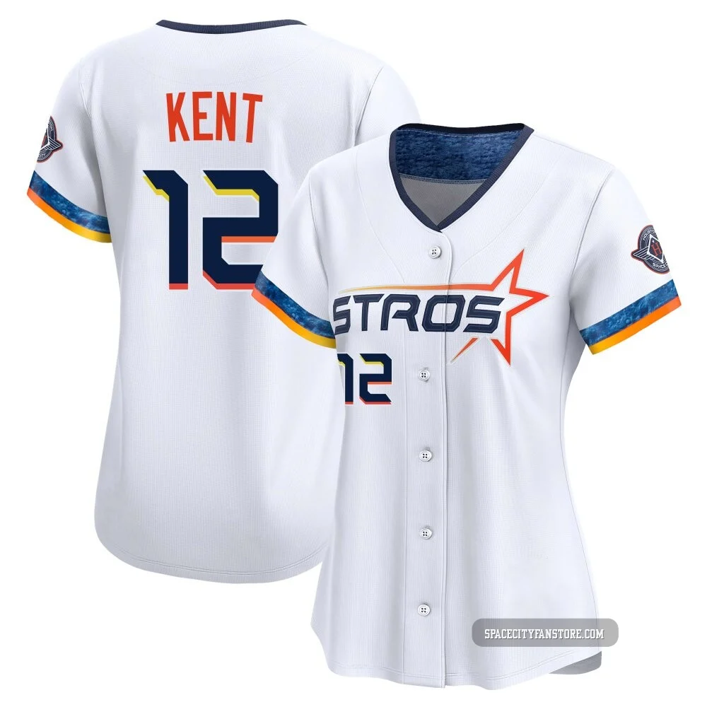 Women's Jeff Kent Houston Astros ＃12 White Limited - 2025 City Connect Jersey