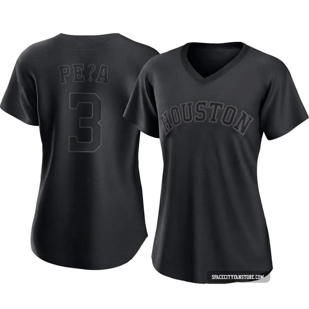 Women's Jeremy Pena Houston Astros ＃3 Black Authentic - Pitch Fashion Jersey