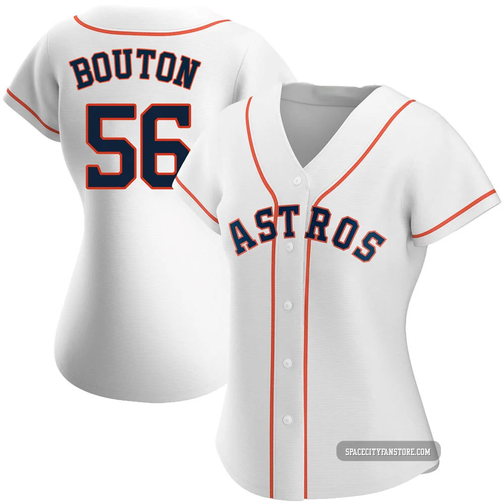 Women's Jim Bouton Houston Astros ＃56 White Authentic - Home Jersey