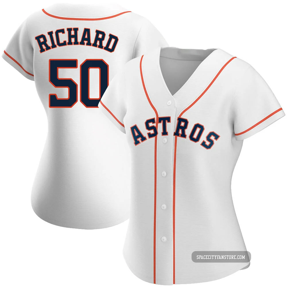 Women's J.R. Richard Houston Astros ＃50 White Replica - Home Jersey