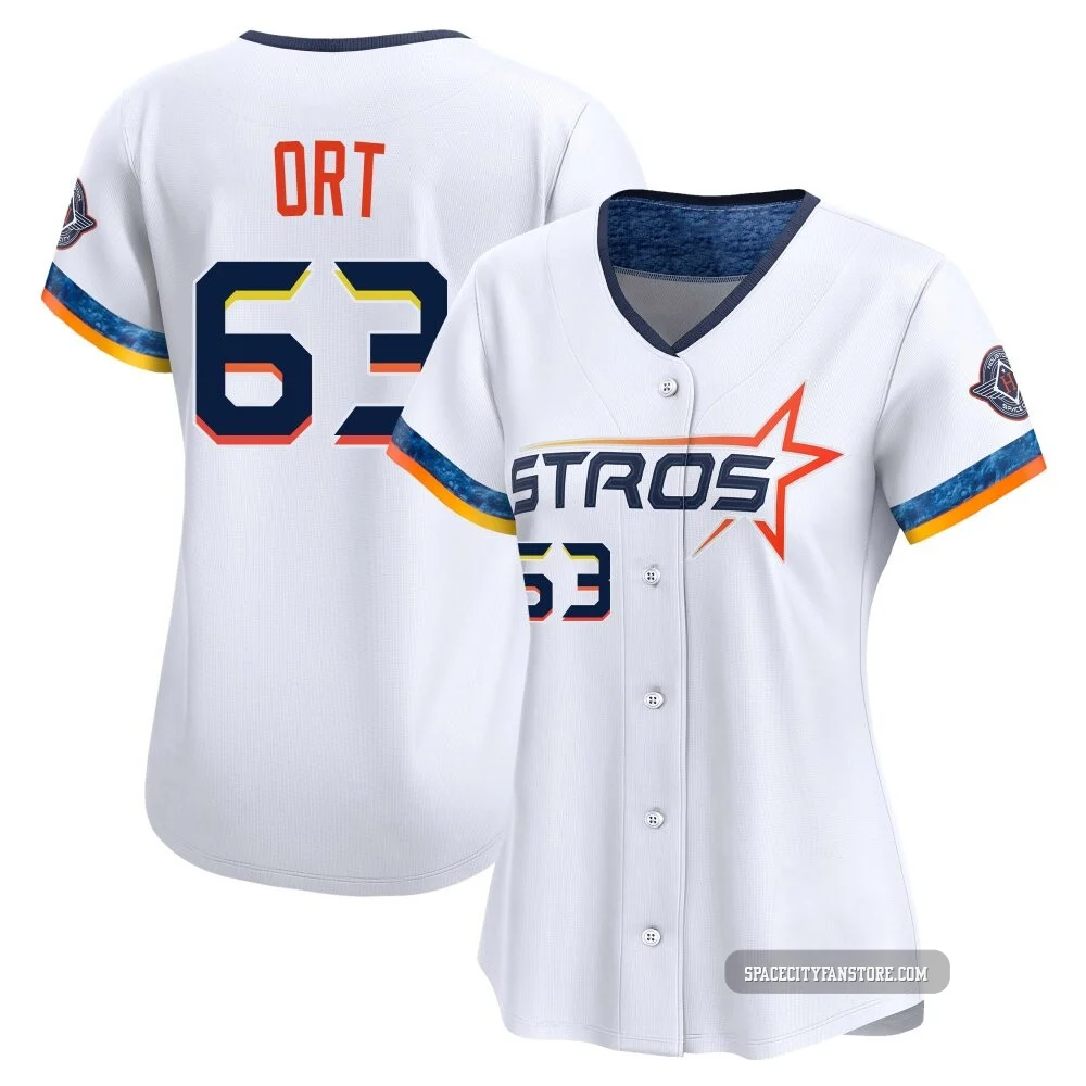 Women's Kaleb Ort Houston Astros ＃63 White Limited - 2025 City Connect Jersey
