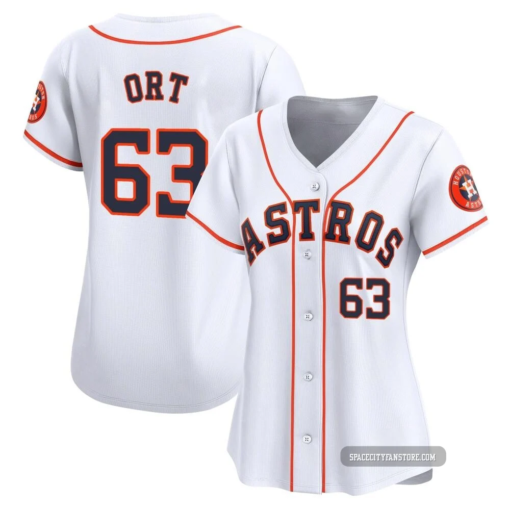 Women's Kaleb Ort Houston Astros ＃63 White Limited - Home Jersey