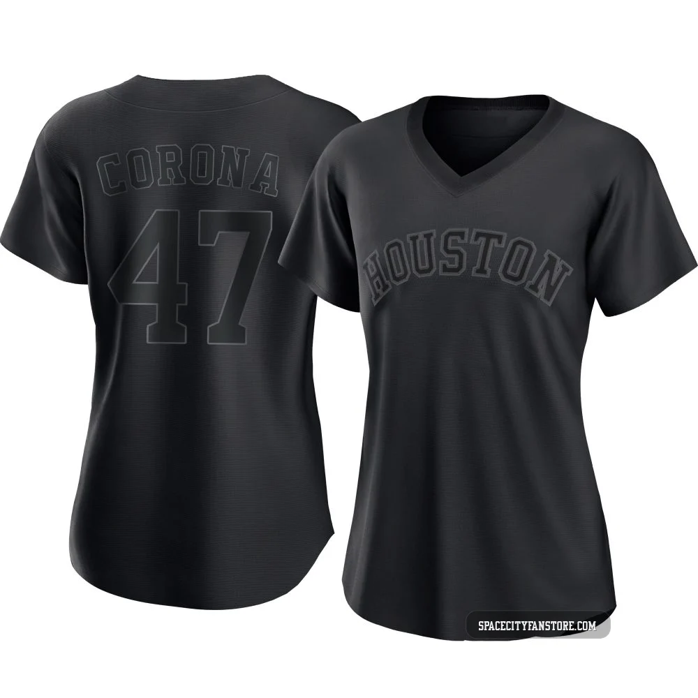 Women's Kenedy Corona Houston Astros ＃47 Black Authentic - Pitch Fashion Jersey