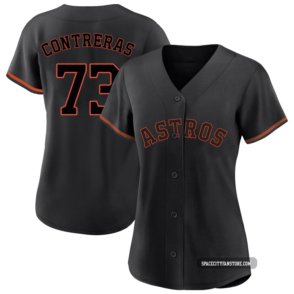 Women's Luis Contreras Houston Astros ＃73 Black Replica - Fashion Jersey