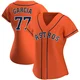 Women's Luis Garcia Houston Astros ＃77 Orange Authentic - Alternate Jersey