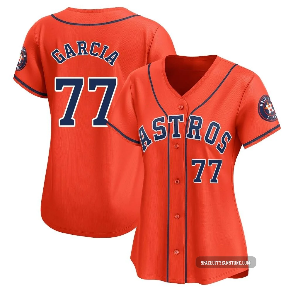 Women's Luis Garcia Houston Astros ＃77 Orange Limited - Alternate Jersey