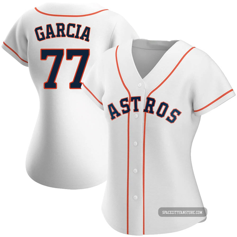 Women's Luis Garcia Houston Astros ＃77 White Authentic - Home Jersey