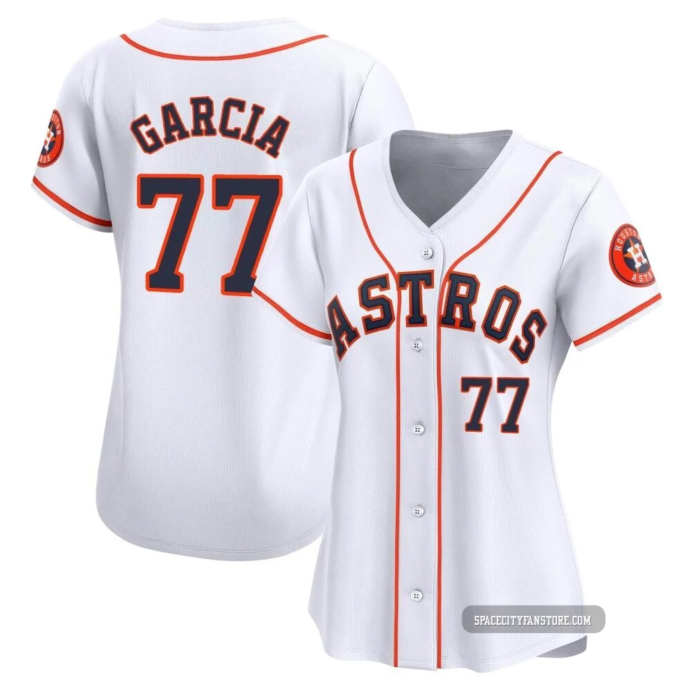 Women's Luis Garcia Houston Astros ＃77 White Limited - Home Jersey