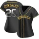 Women's Luis Gonzalez Houston Astros ＃26 Gold Replica - Black en Alternate Jersey