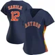 Women's Michael Sandle Houston Astros ＃12 Navy Authentic - Alternate Jersey