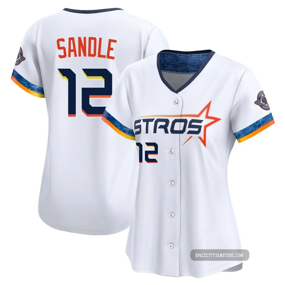 Women's Michael Sandle Houston Astros ＃12 White Limited - 2025 City Connect Jersey