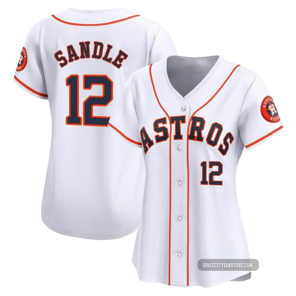Women's Michael Sandle Houston Astros ＃12 White Limited - Home Jersey