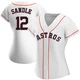 Women's Michael Sandle Houston Astros ＃12 White Replica - Home Jersey