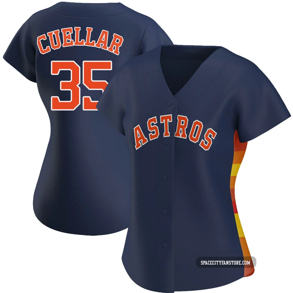 Women's Mike Cuellar Houston Astros ＃35 Navy Replica - Alternate Jersey