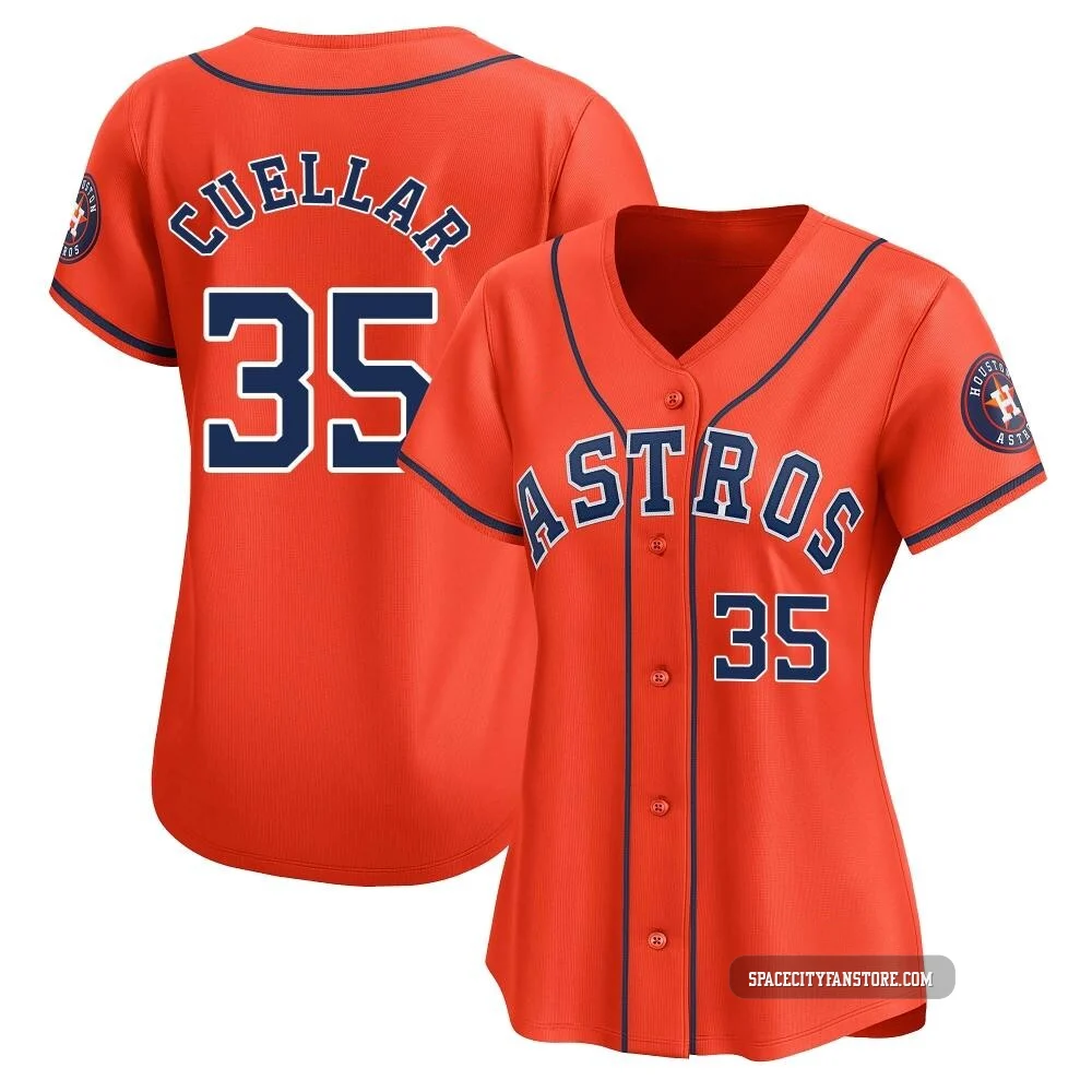 Women's Mike Cuellar Houston Astros ＃35 Orange Limited - Alternate Jersey