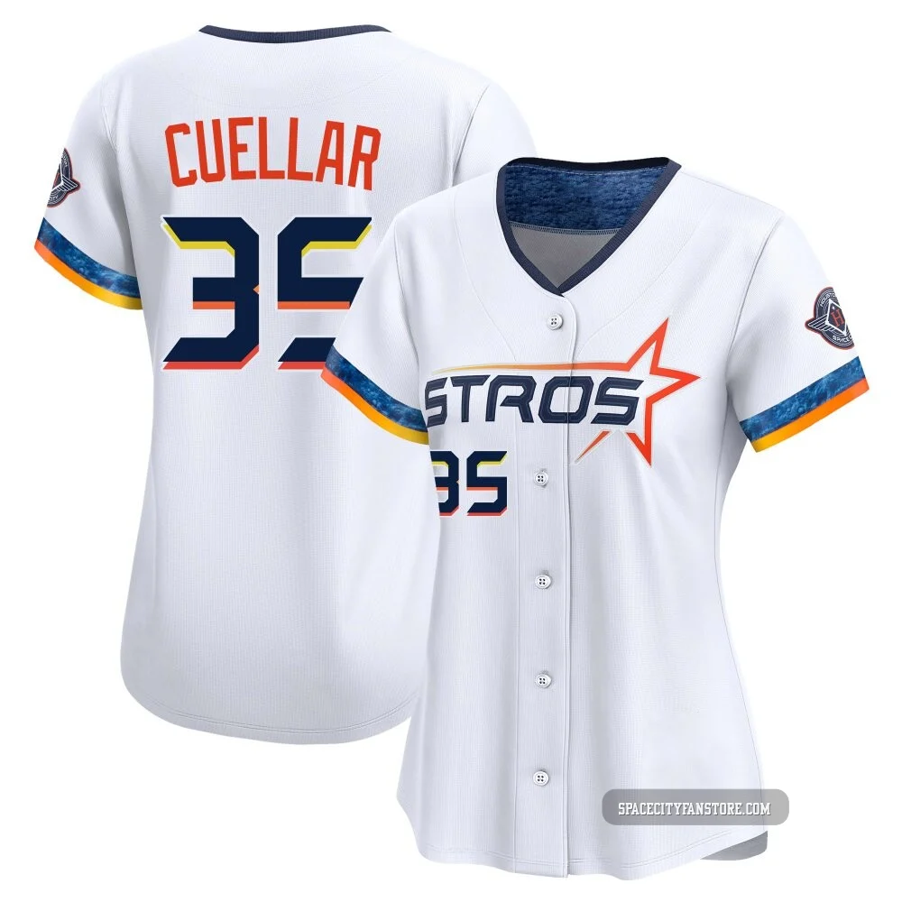 Women's Mike Cuellar Houston Astros ＃35 White Limited - 2025 City Connect Jersey