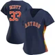 Women's Mike Scott Houston Astros ＃33 Navy Replica - Alternate Jersey