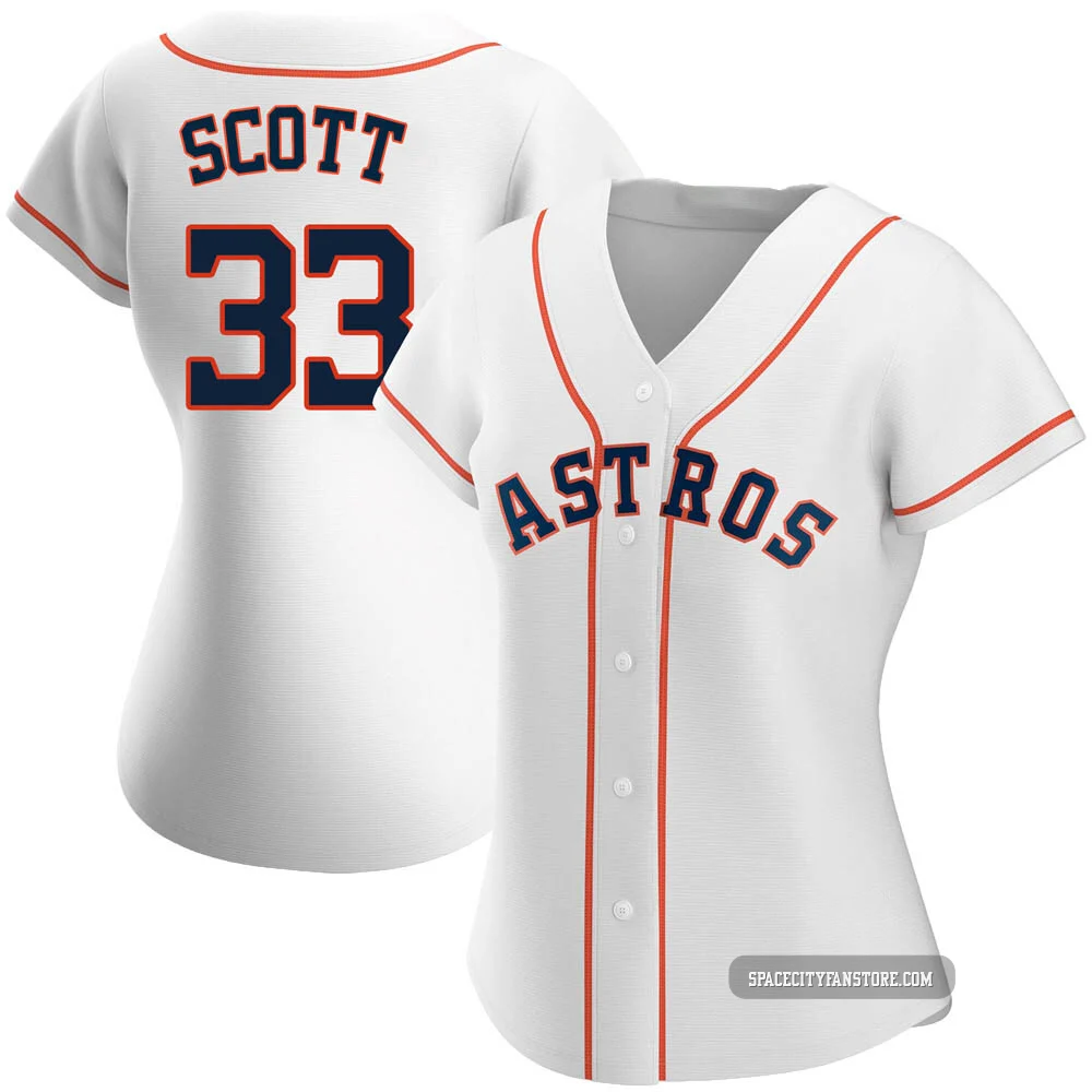 Women's Mike Scott Houston Astros ＃33 White Authentic - Home Jersey