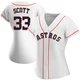 Women's Mike Scott Houston Astros ＃33 White Authentic - Home Jersey