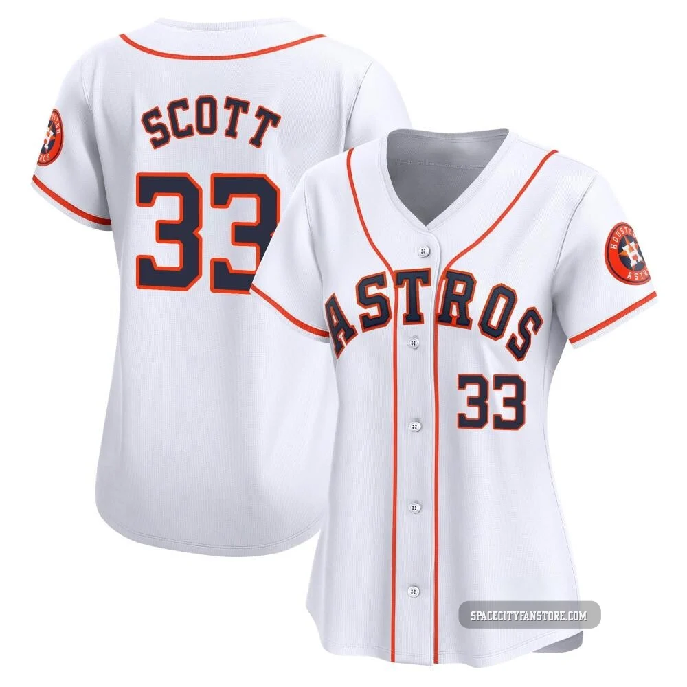 Women's Mike Scott Houston Astros ＃33 White Limited - Home Jersey