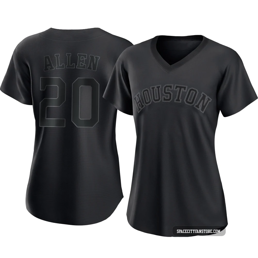 Women's Nick Allen Houston Astros ＃20 Black Authentic - Pitch Fashion Jersey