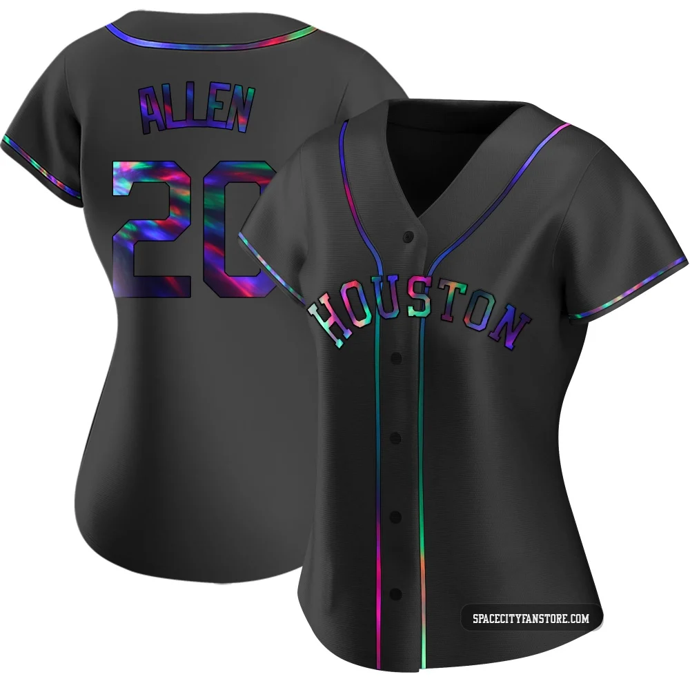 Women's Nick Allen Houston Astros ＃20 Black Replica - Holographic Alternate Jersey
