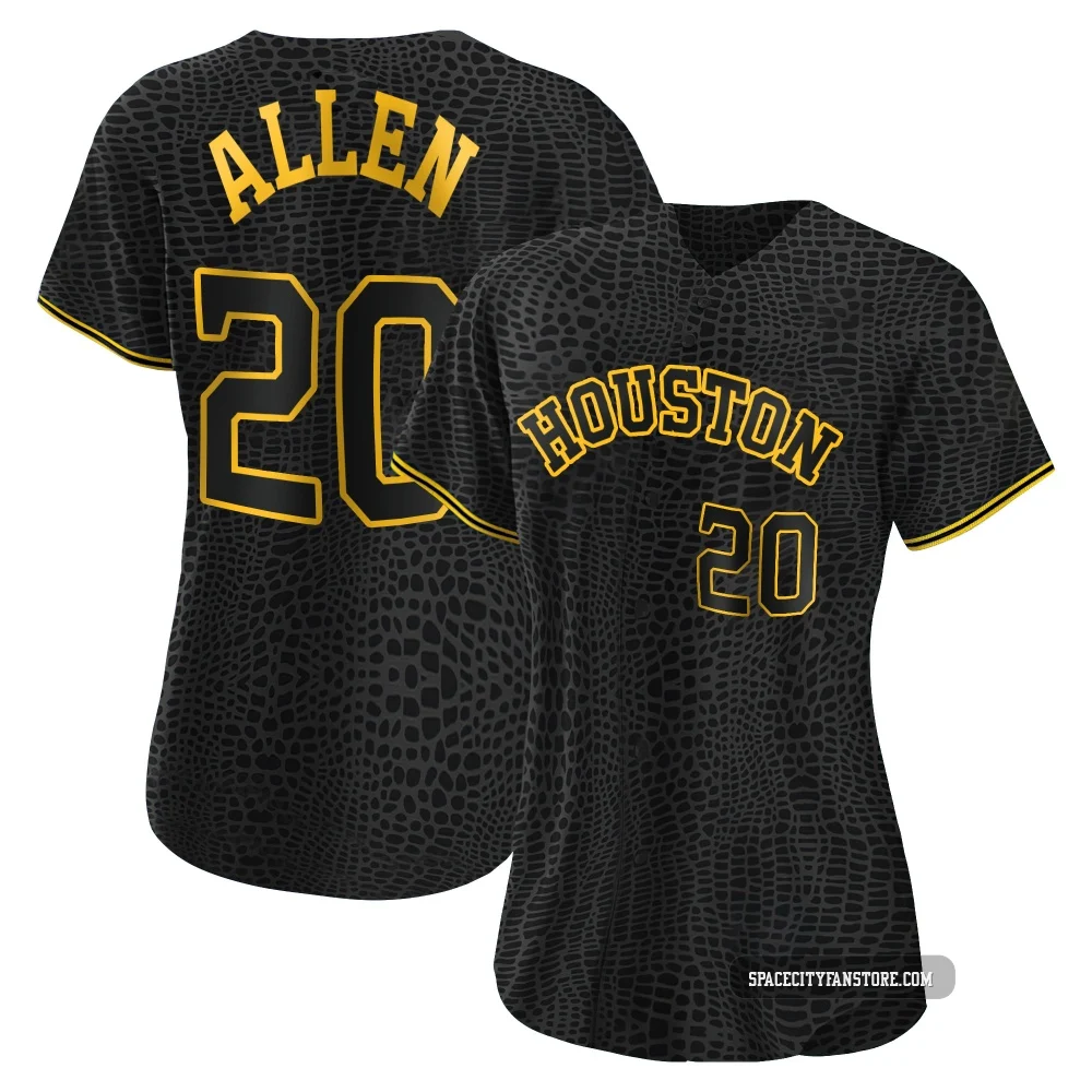 Women's Nick Allen Houston Astros ＃20 Black Replica - Snake Skin City Jersey