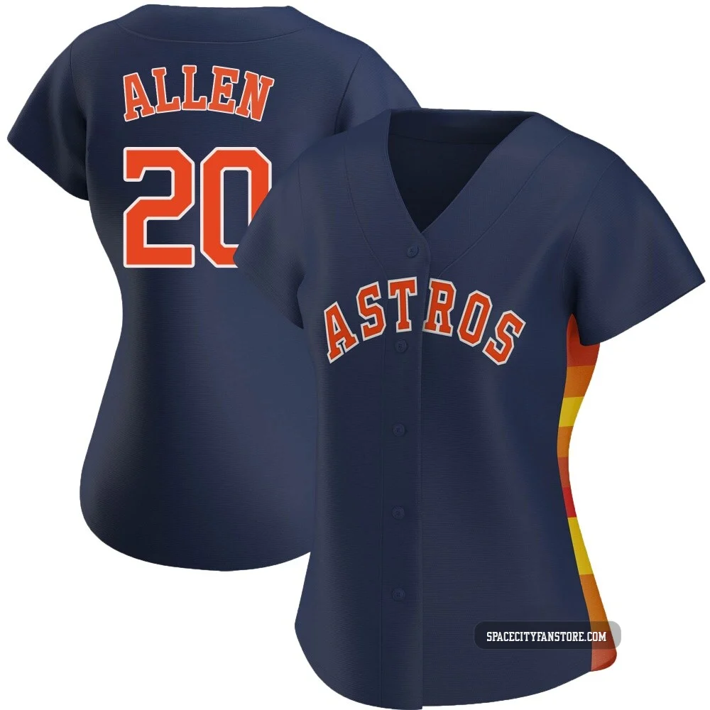 Women's Nick Allen Houston Astros ＃20 Navy Authentic - Alternate Jersey