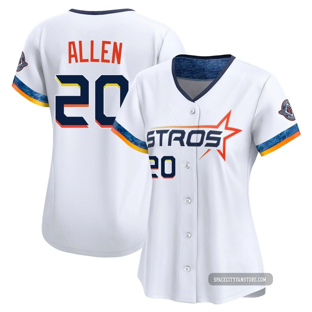 Women's Nick Allen Houston Astros ＃20 White Limited - 2025 City Connect Jersey