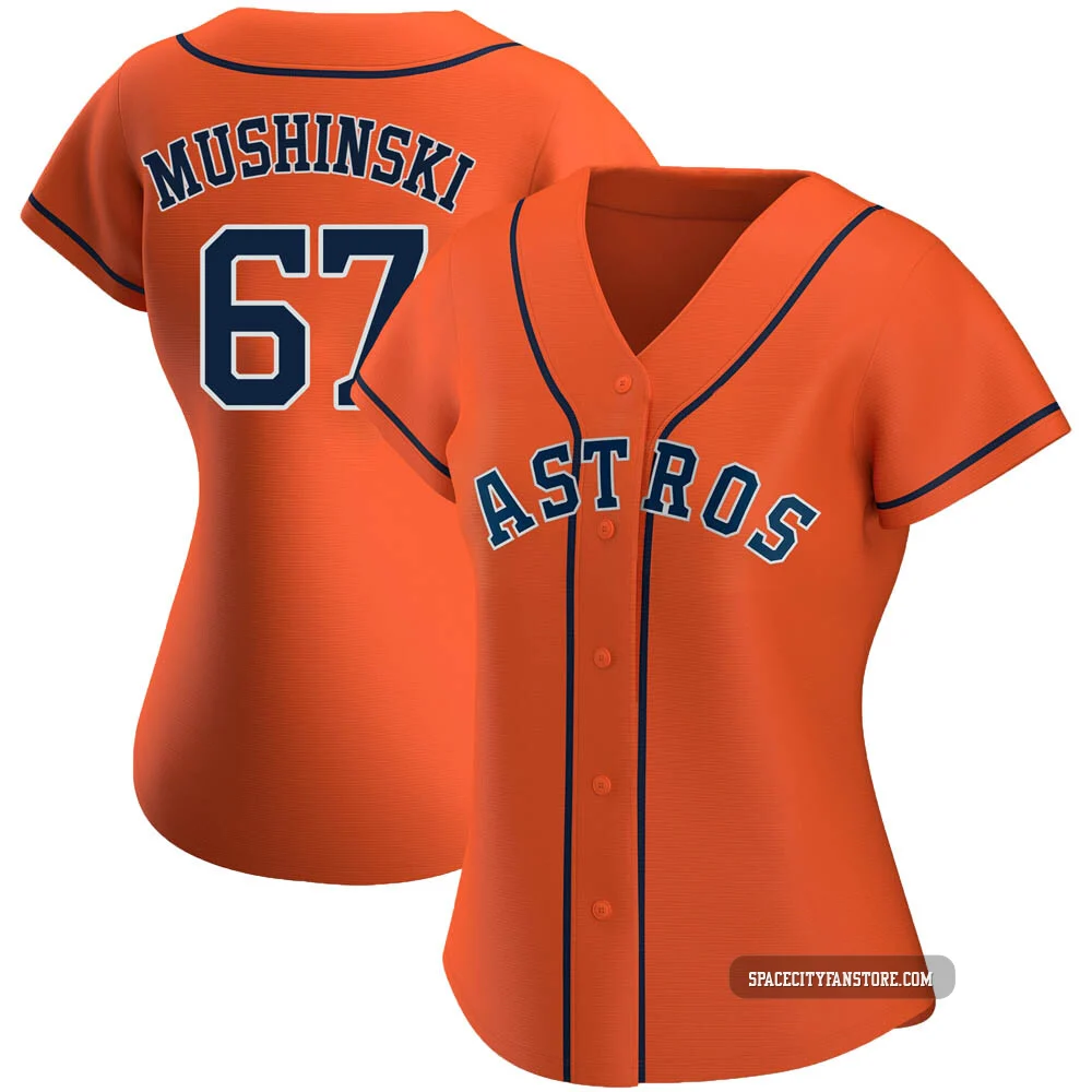 Women's Parker Mushinski Houston Astros ＃67 Orange Replica - Alternate Jersey