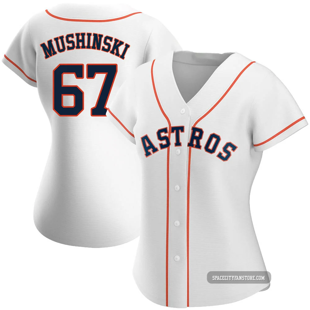 Women's Parker Mushinski Houston Astros ＃67 White Authentic - Home Jersey