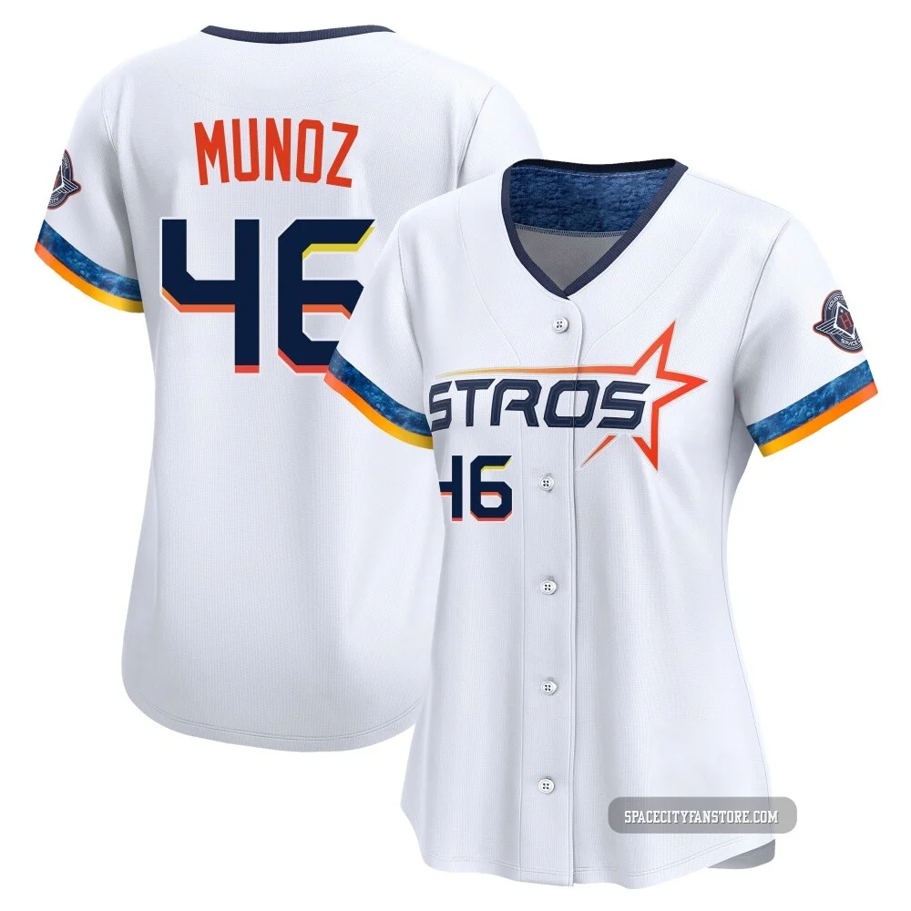 Women's Roddery Munoz Houston Astros ＃46 White Limited - 2025 City Connect Jersey
