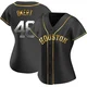 Women's Steven Okert Houston Astros ＃48 Gold Replica - Black en Alternate Jersey