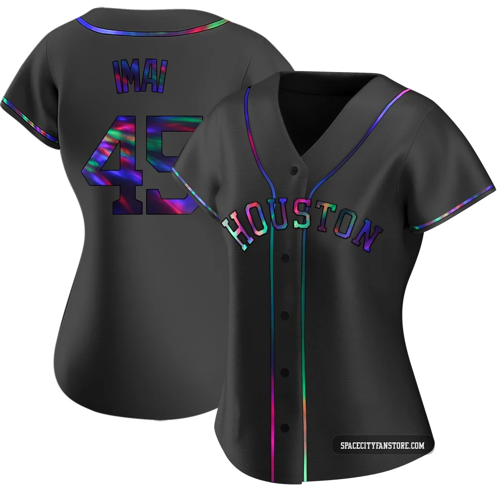 Women's Tatsuya Imai Houston Astros ＃45 Black Replica - Holographic Alternate Jersey