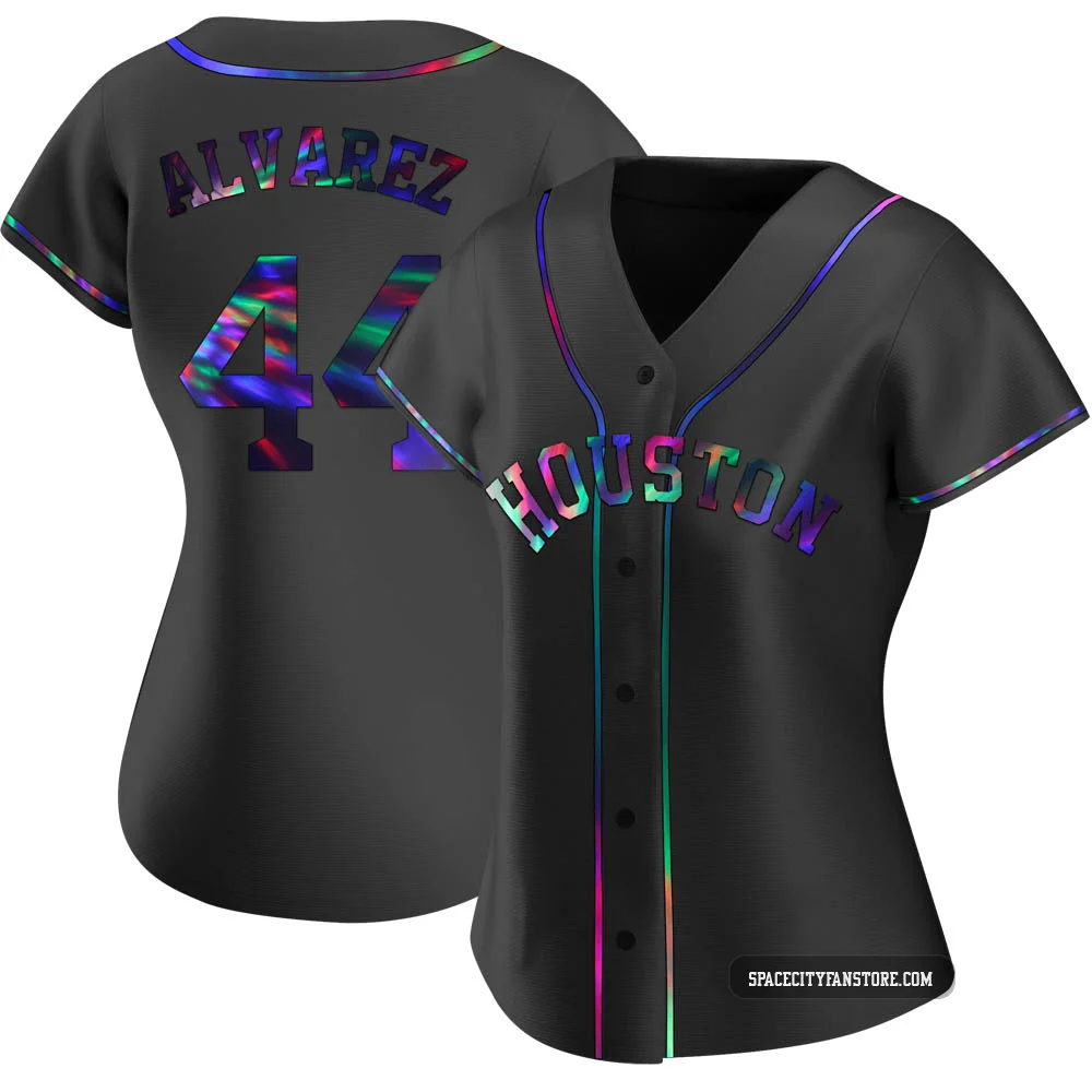 Women's Yordan Alvarez Houston Astros ＃44 Black Replica - Holographic Alternate Jersey