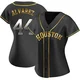 Women's Yordan Alvarez Houston Astros ＃44 Gold Replica - Black en Alternate Jersey
