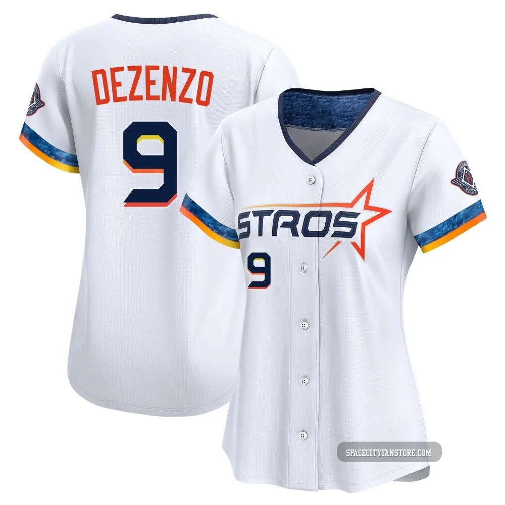 Women's Zach Dezenzo Houston Astros ＃9 White Limited - 2025 City Connect Jersey