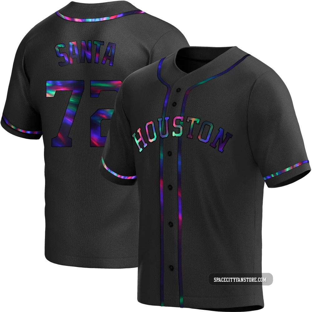Youth Alimber Santa Houston Astros ＃72 Black Replica - Holographic Alternate Jersey