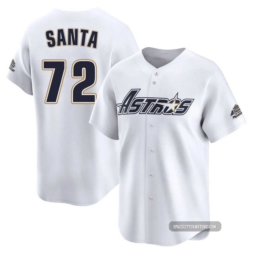 Youth Alimber Santa Houston Astros ＃72 White Limited - Throwback Cooperstown Collection Jersey