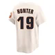 Youth Brian Hunter Houston Astros ＃19 Cream Limited - Throwback Cooperstown Collection Jersey